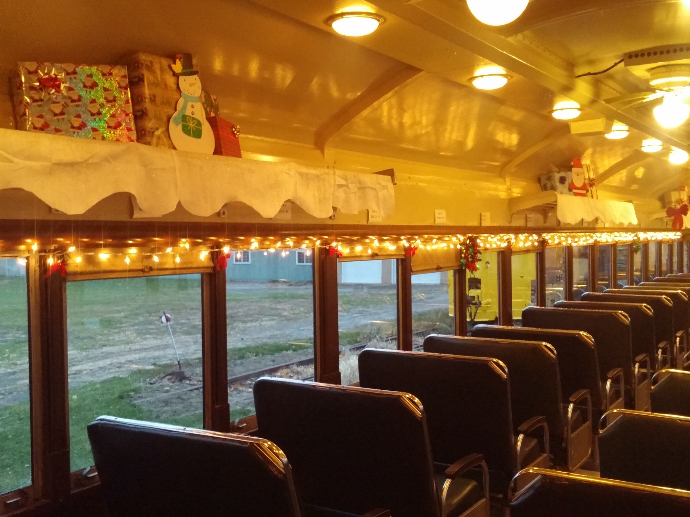 train interior during Christmas santa ride