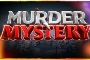 Title 'Murder Mystery' with a knife in the letters, snowy background.